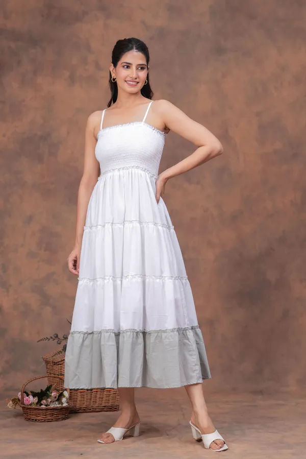 White_Cotton_Smocked_Strappy_Tiered_Maxi_Dress_For_Women