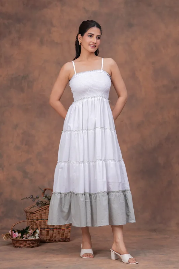 White_Cotton_Smocked_Strappy_Tiered_Maxi_Dress_For_Women