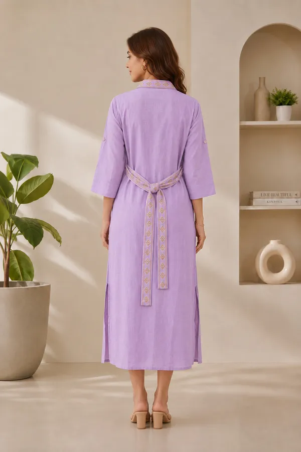 Lavender_Belted_Shirt_Dress_For_Women