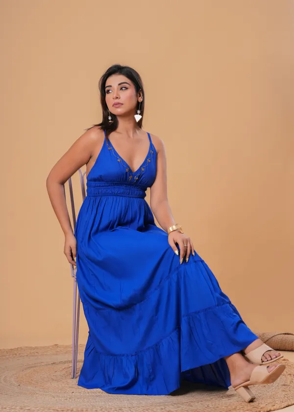 Blue_Strappy_Tiered_Maxi_Dress_For_Women