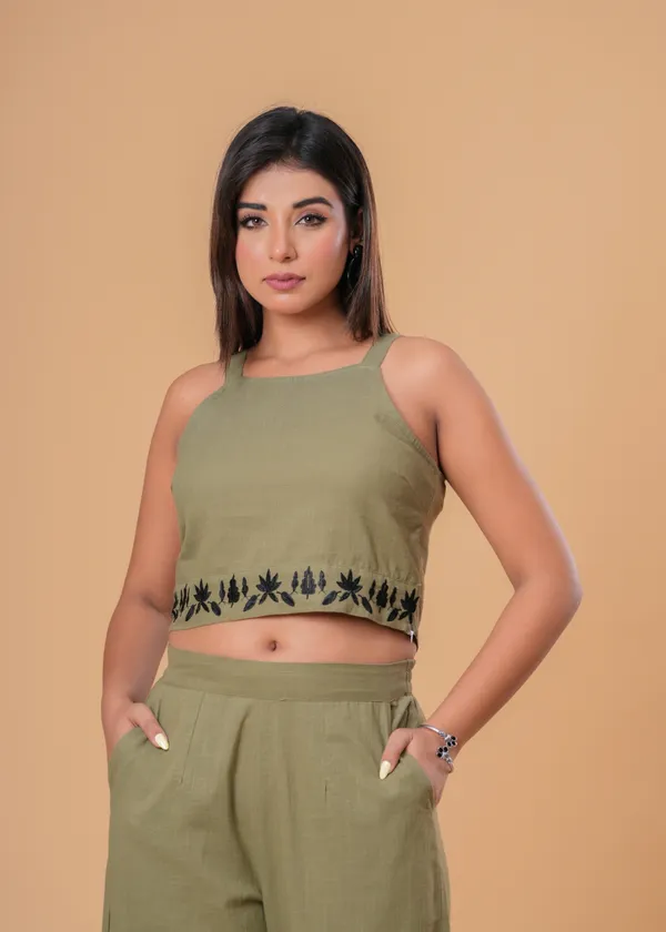 Olive_Green_Printed_Co_Ord_Set_For_Women