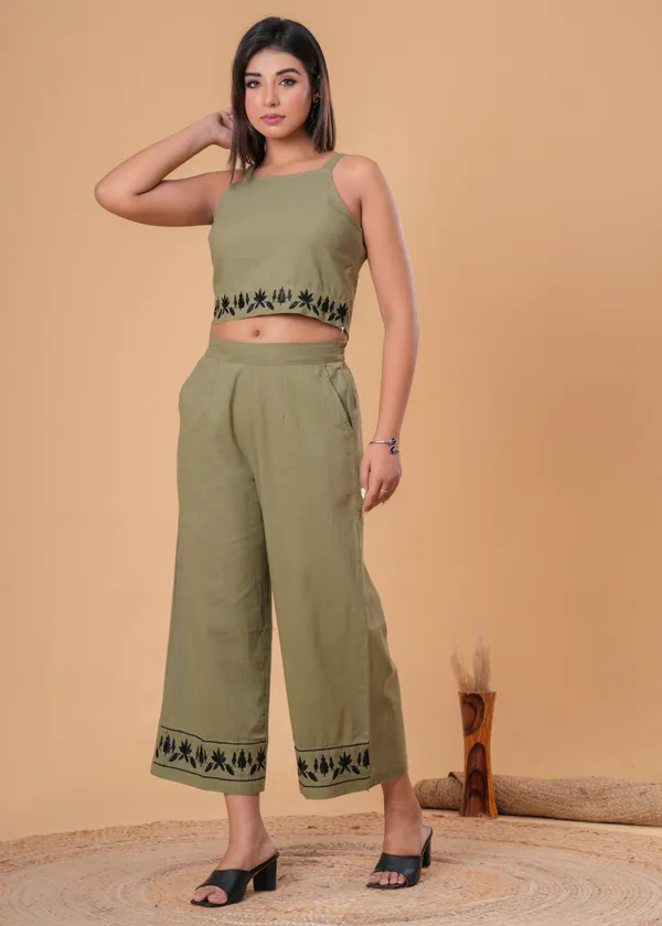 Olive_Green_Printed_Co_Ord_Set_For_Women