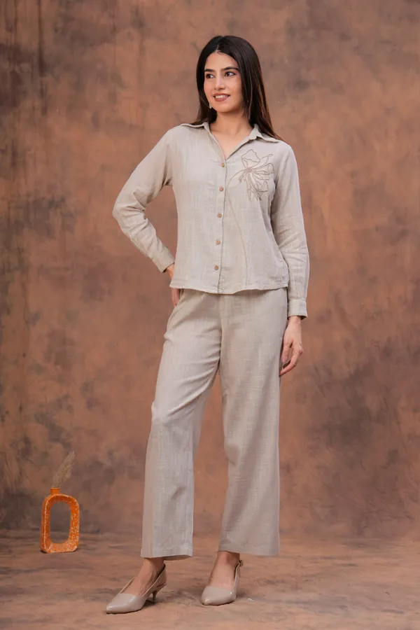 Beige_Textured_Straight_Fit_Trousers_For_Women