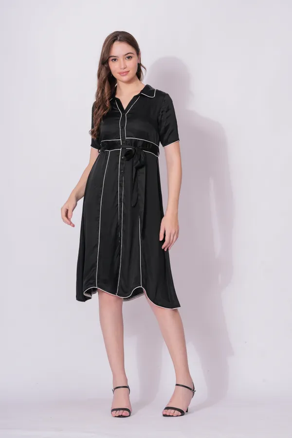 Black_Satin_Collared_Midi_Dress_For_Women