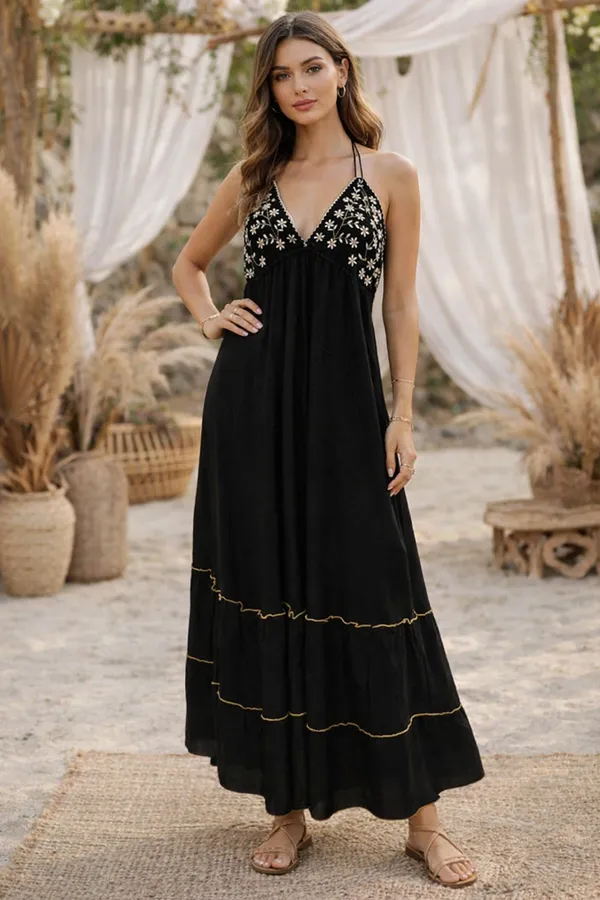 Black_Embroidered_Flared_Maxi_Dress_For_Women