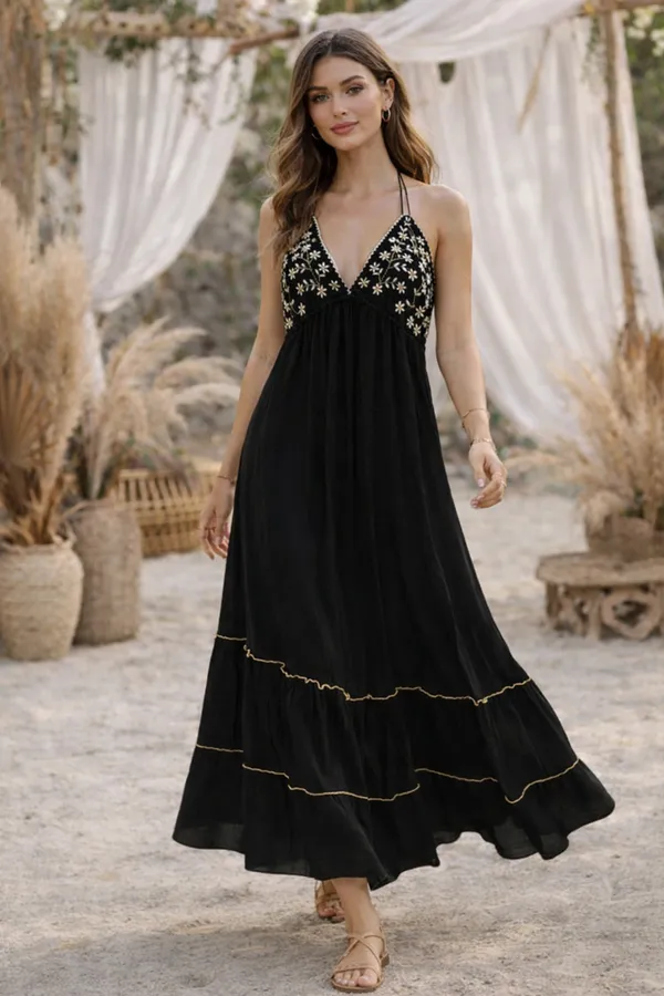 Black_Embroidered_Flared_Maxi_Dress_For_Women