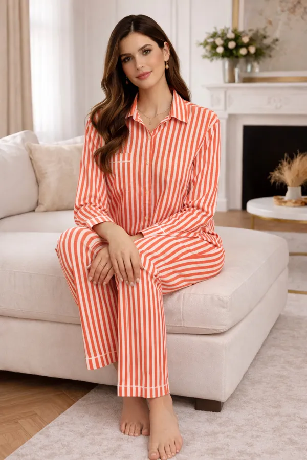 Coral_Striped_Relaxed_Fit_Pajama_Night_Suit_For_Women