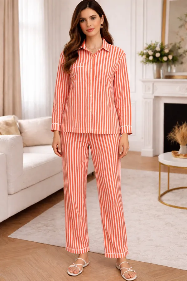 Coral_Striped_Relaxed_Fit_Pajama_Night_Suit_For_Women