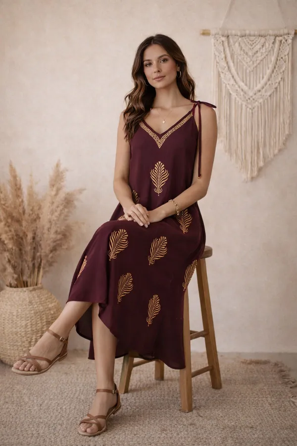 Maroon_Printed_A-Line_Maxi_Dress_For_Women