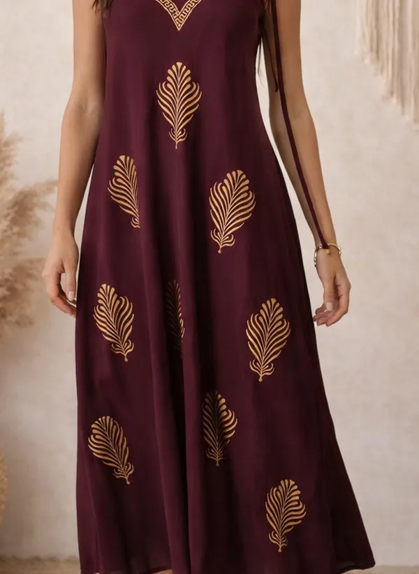 Maroon_Printed_A-Line_Maxi_Dress_For_Women