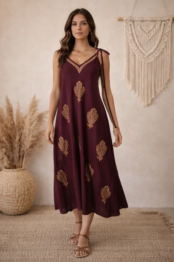 Maroon_Printed_A-Line_Maxi_Dress_For_Women