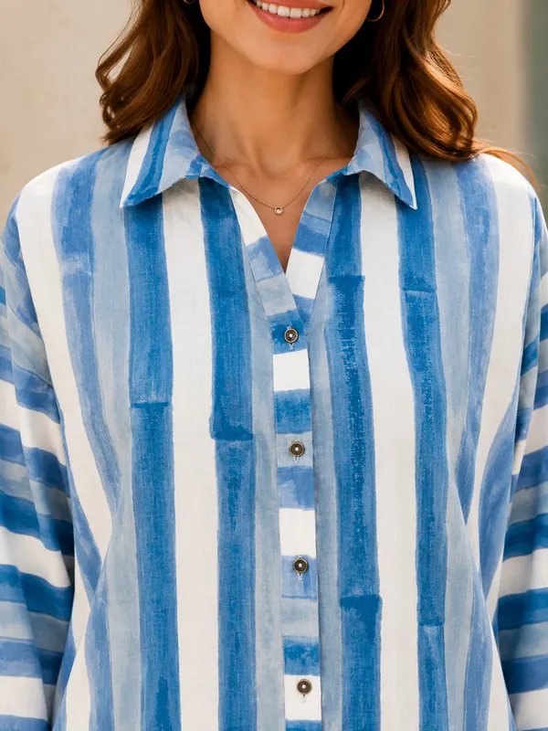 Blue_Striped_Relaxed_Fit_Shirt_For_Women