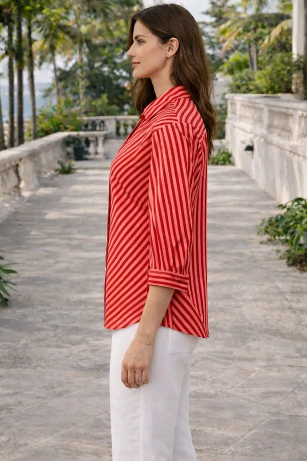 Red_Cotton_Relaxed_Fit_Striped_Shirt_For_Women