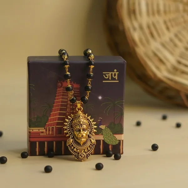 Bajrangbali_Karungali_Black_Beaded_Pendant_Mala