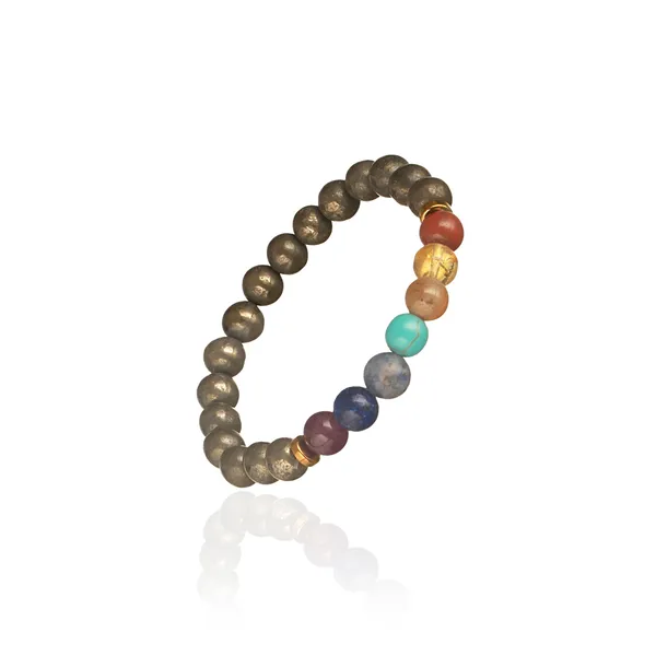 7_Chakra_Pyrite_Metallic_Bead_Bracelet_(Balance_Bracelet)