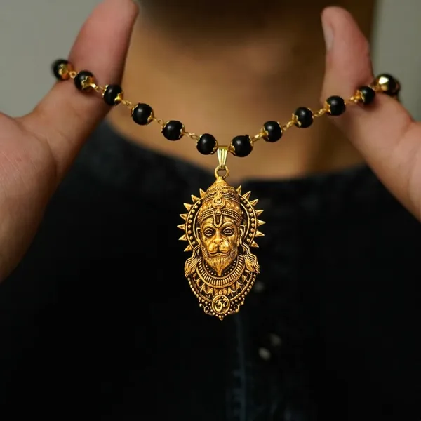 Bajrangbali_Karungali_Black_Beaded_Pendant_Mala