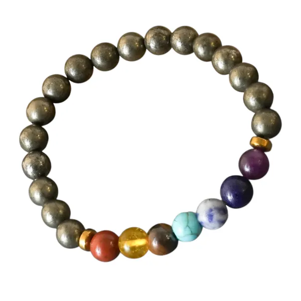 7_Chakra_Pyrite_Metallic_Bead_Bracelet_(Balance_Bracelet)