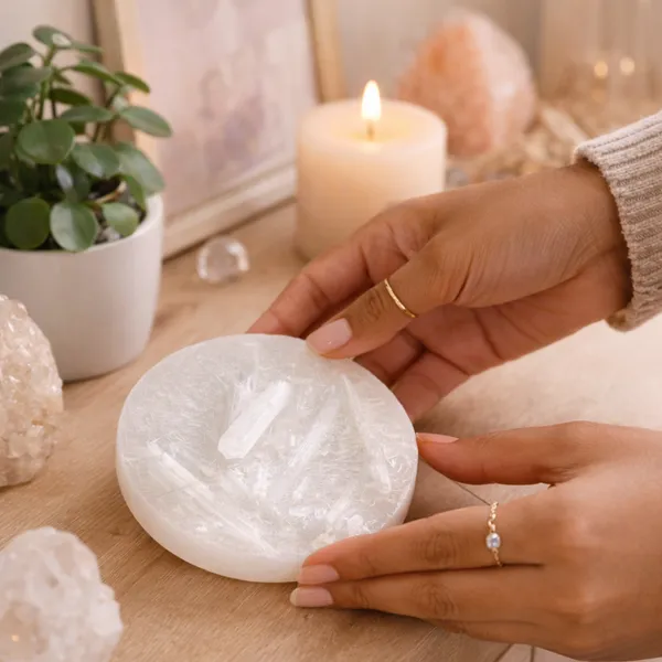 Raw_Selenite_White_Crystal_Round_Decorative_Plate