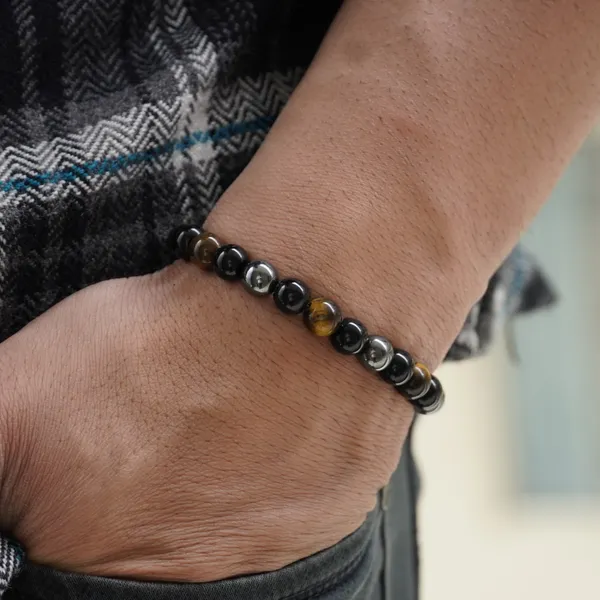 Tiger_Eye_Black_&_Brown_Beaded_Bracelet_for_Unisex_(Protection_Bracelet)