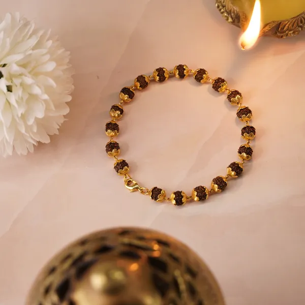 Gold_Plated_Rudraksha_Brown_Textured_Bead_Bracelet_for_Women_(Divine_Aura_Bracelet)