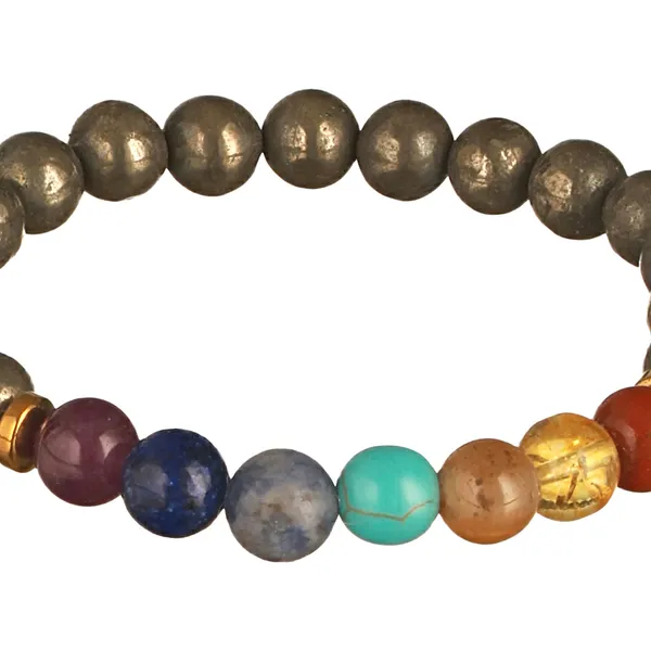 7_Chakra_Pyrite_Metallic_Bead_Bracelet_(Balance_Bracelet)