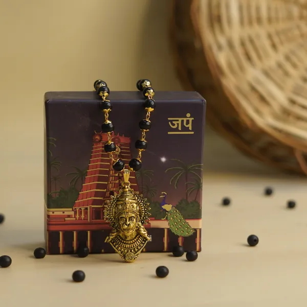 Bajrangbali_Karungali_Black_&_Gold_Tone_Pendant