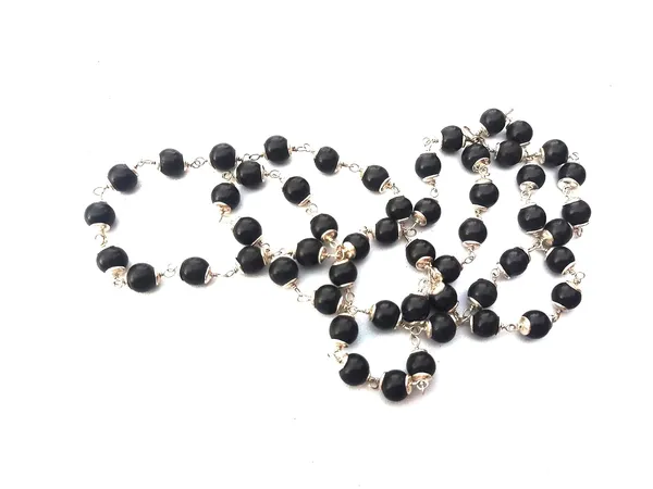 Karungali_Kattai_Chain_Silver_Cap_Chain_Mala_|_54_Beads_For_Unisex_Adult_(Size_6_Mm)
