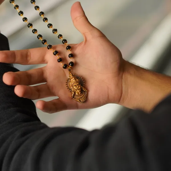 Bajrangbali_Karungali_Black_&_Gold_Tone_Pendant