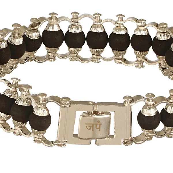 Karungali_Black_Beaded_Silver_Bracelet_for_Men