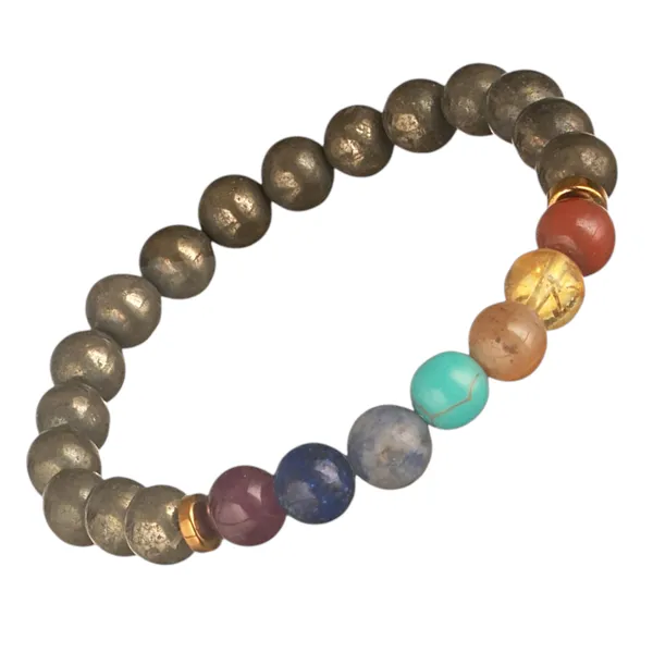 7_Chakra_Pyrite_Metallic_Bead_Bracelet_(Balance_Bracelet)