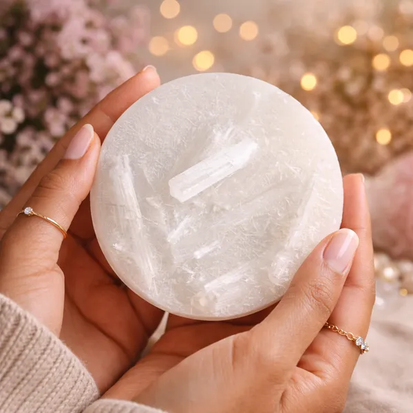 Raw_Selenite_White_Crystal_Round_Decorative_Plate