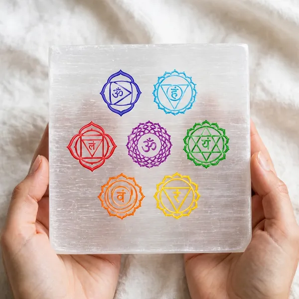 Selenite_Charging_Plate_Round_with_Om_Lotus_7_Chakra_Design,_Natural_Crystal_Cleansing_Plate_for_Reiki_&_Puja