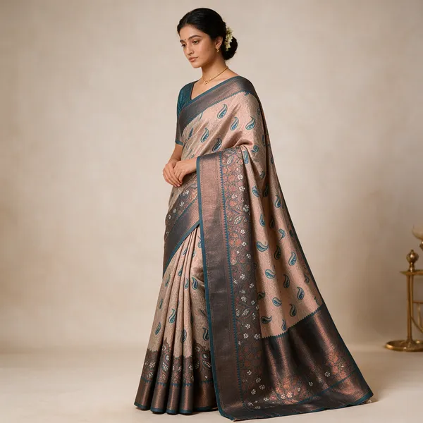 Grey_Satin_Silk_Paisley_Floral_Saree_With_Blouse_Piece_For_Women