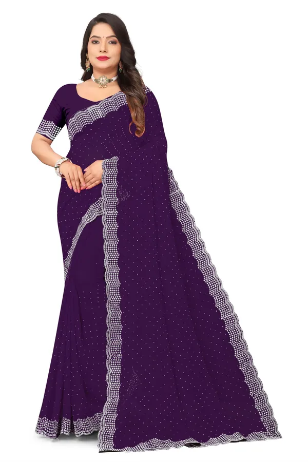 Purple_Woven_Floral_Saree_for_Women