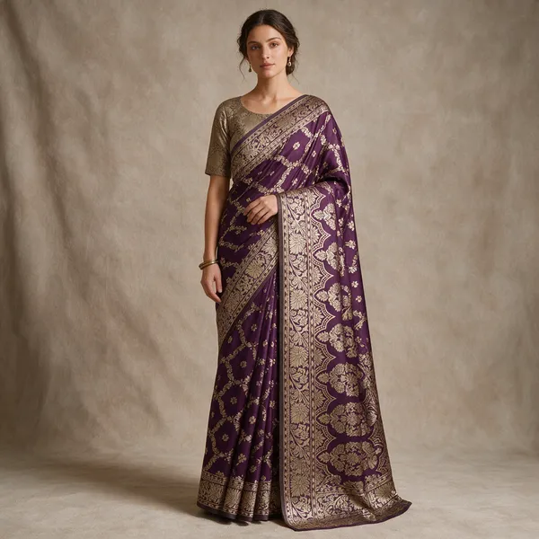 Purple_Satin_Silk_Paisley_Woven_Saree_With_Blouse_Piece_For_Women