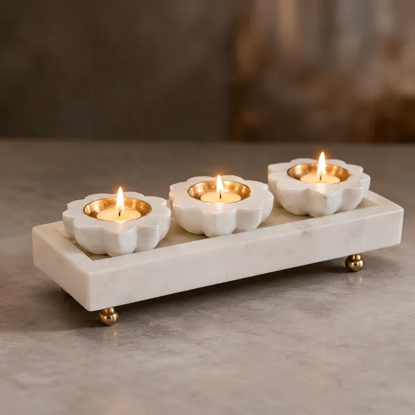 Kamal_Makrana_Diya_Platter
