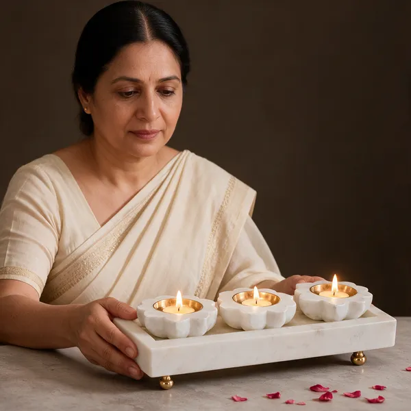 Kamal_Makrana_Diya_Platter