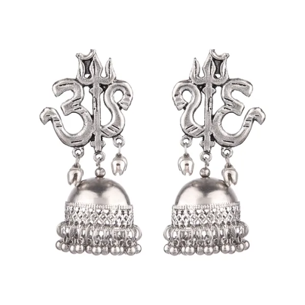 Prizetaa_Bohemian_Silver_Om_Jhumki_Earrings