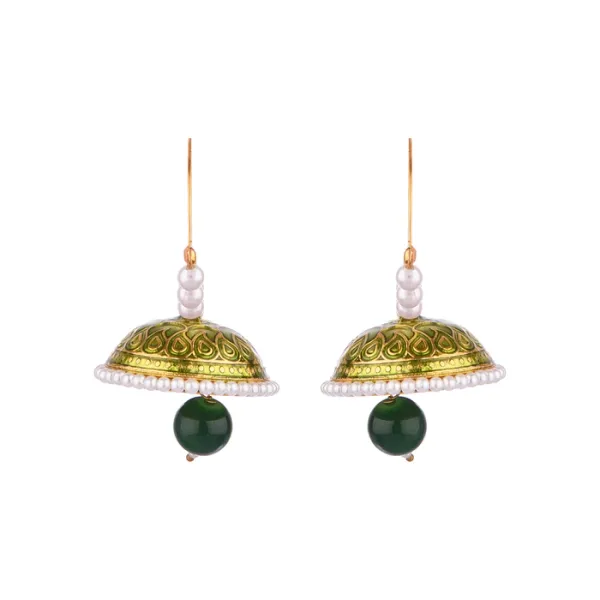 Prizetaa_Green_Meenakari_With_Pearl_Drop_Hoop_Earrings