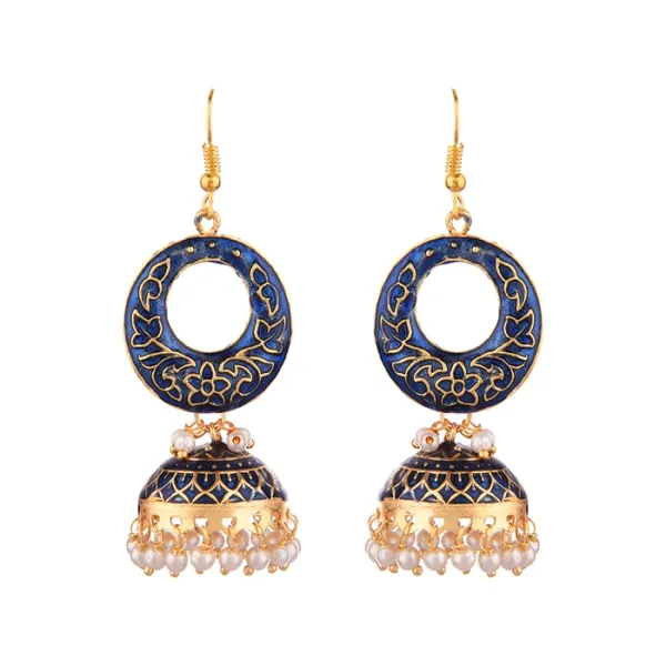 Prizetaa_Dark_Blue_Meenakari_With_Pearl_Circle_Hook_Earrings_Pack_of_2