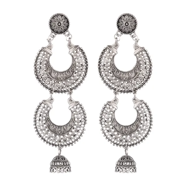 Prizetaa_Silver_Colour_Double_Chandbali_Hook_Earrings
