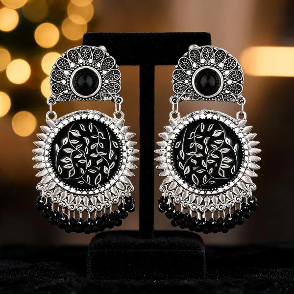 Prizetaa_Silver_And_Black_Round_Floral_Dangler_Earrings_Pack_of_2