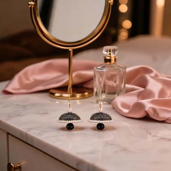 Prizetaa_Black_Meenakari_With_Pearl_Drop_Hoop_Earrings_Pack_Of_2