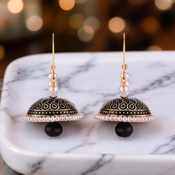 Prizetaa_Black_Meenakari_With_Pearl_Drop_Hoop_Earrings_Pack_Of_2