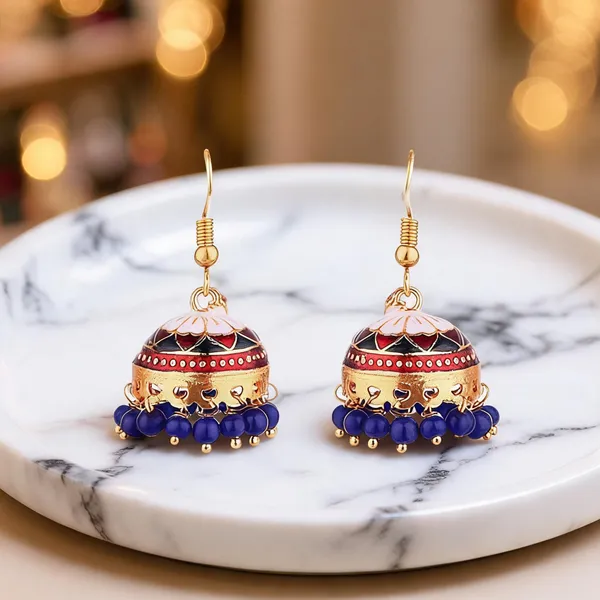 Prizetaa_White_And_Blue_Meenakari_Hook_Earrings_Pack_Of_2