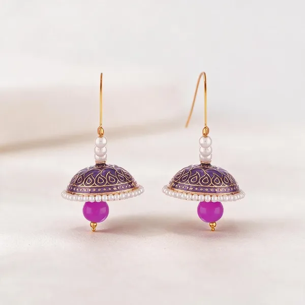 Prizetaa_Purple_Meenakari_With_Pearl_Drop_Hoop_Earrings