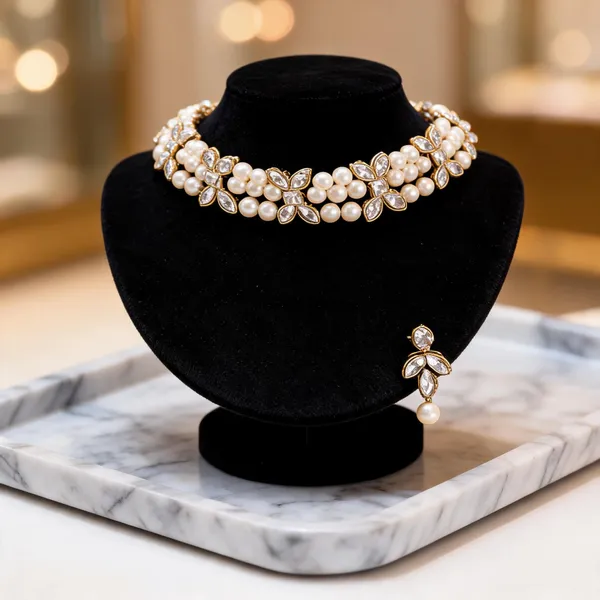 Prizetaa_White_Pearl_Floral_Choker_Necklace_With_Earrings_Jewellery_Set_For_Women