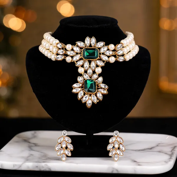 Prizetaa_Green_And_White_Pearl_Ethnic_Gold_Plated_Choker_Necklace_Set