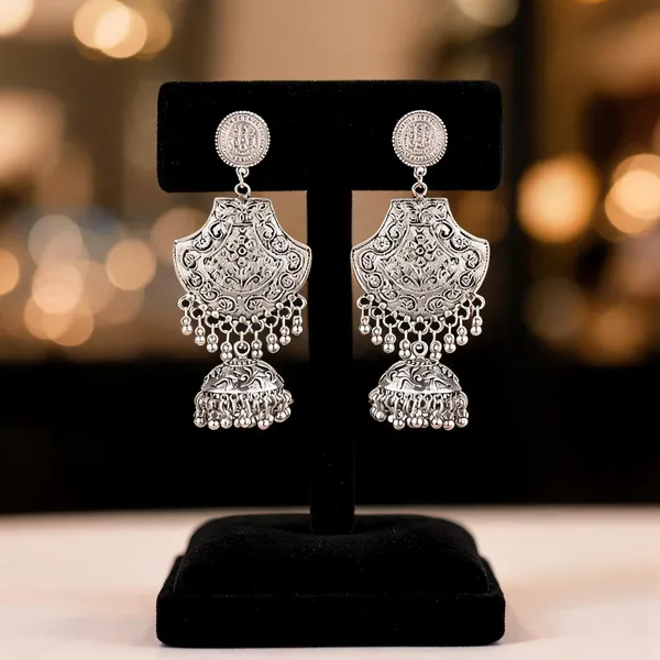 Prizetaa_Bohemian_Silver_Round_Jhumki_Earrings