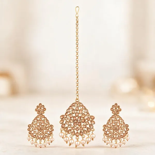 Prizetaa_Lcd_Stone_Brown_And_Golden_Pearl_Oval_Earrings_With_Maangtikka_Set